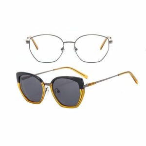 Unisex In Stock Hot Selling  Metal&ACETATE  Clip on Sunglasses Fashion Designer Sunglasses Trendrehab Lentes
