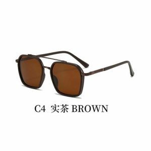 Italy Design Popular Oversize Square Tr+Metal Sunglasses Double Bridge  Fashion Sunglasses