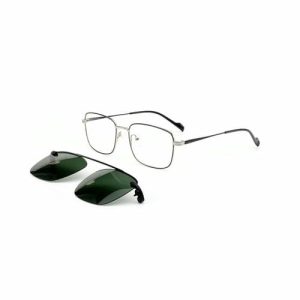 Polarized Classic Vintage Men Metal Clip On Sunglasses