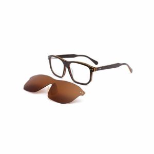 Classic Good Quality Square Acetate Clip on Sunglasses Polarized Sunglasses