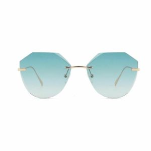 Brand Design  Rimless Colorful Lenses Polarized Sunglasses  Sunglasses Personality Polarized Metal Sunglasses
