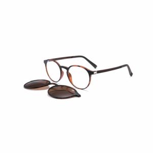 Unique Hand Made Men Round Ultem Clip On Sunglasses