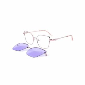 Polarized Cat Eye Metal Clip On Sunglasses