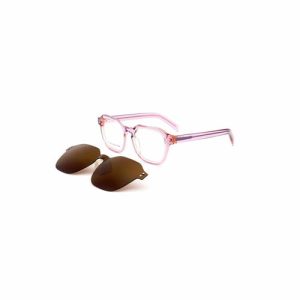 Polarized Classic Square Acetate Clip On Sunglasses