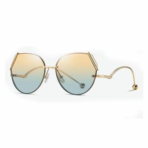 Luxury Italy Design Metal Fashion Women Sunglasses Customer Logo  Polarized Metal Gradient Sunglasses