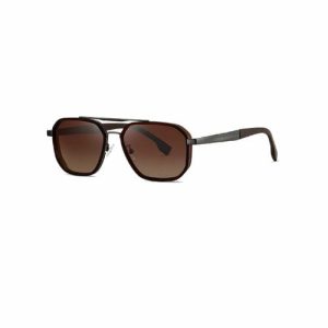 Cheap Double Bridge Cool Men Metal Polarized Lenses Sunglasses