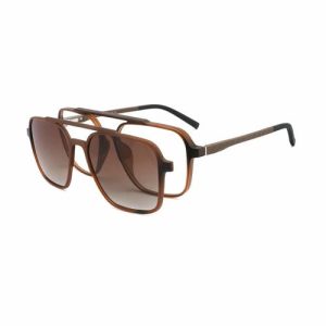 Environmental Friendly Clip On Sunglasses  Fashion in Stock Women Double Color Metal Clip on Sunglasses Handmade Sunglass