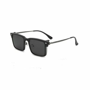 The  Retro Square Clip-on Metal Sunglasses