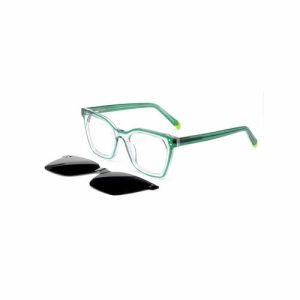 Square Fashionable Unisex Lamination Rims Acetate Clip On Sunglasses