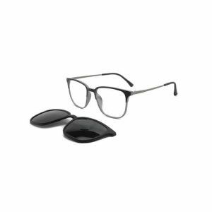 Classic Metal Square Frame Magnetic Clip-on Men Polarized Sunglasses