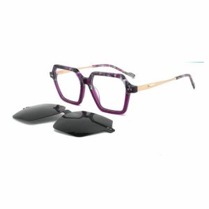 Fashion Europe Style Lamination Acetate Clip On Sunglasses Popular for Women Sunglasses