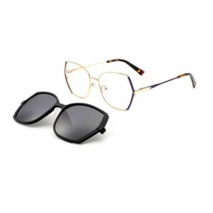 Manufacturer  Women Double Color Metal Clip on Sunglasses UV400 Protection Polarized Sunglasses High Quality Sunglasses stainless optical frames