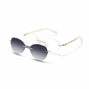 Exquisite Retro Fashion Clip On Sunglasses Design Metal Temples hanging mirror sunglasses