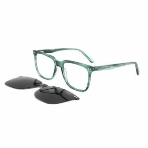 In Stock  China Factory Sale Square  Acetate Clip on Sunglasses for Men Women Polarized