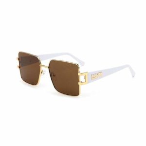 Big Brand Same Style Polarized Lenses Metal+Acetate Temples Sunglasses  Sunglasses Personality Polarized Metal Sunglasses