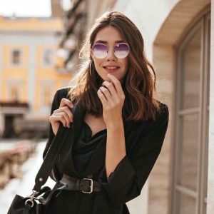 Shinny Women Metal Sunglasses Metal Sun Glasses Polarized Sunglasses UV400 Anti-UV fashion accessories Sun glasses Gradient nylon lenses