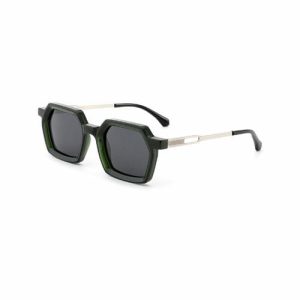 Unique Style Irregular Shape Acetate & Metal Temple Unisex Sunglasses