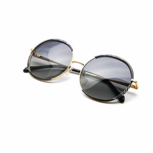 Vintage Style Women Metal Round Sunglasses Metal Sun Glasses Polarized Sunglasses UV400 Anti-UV Wholesale sunglasses frame sun glasses