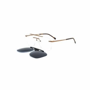 High Quality Double Bridge Men Clip on Optical Frame Sunglasses