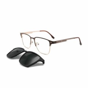 in Stock Customerized Metal Double Color Clip on Sunglasses for Men Women Polarized Adult Fashion Sunglasses