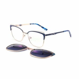 Rrtro Women Metal Clip on Sunglasses  Cat eye Sunglasses Optical Eyewear Frames