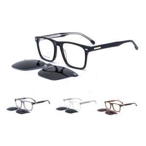 Italy Design Fashion  Acetate  Clip on Sunglass with Tac Polarized Wholesale Sunglasses Frame Hinge Frames
