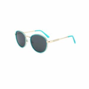 Fashionable Style Round Rims Bi-color Unisex Metal Sunglasses