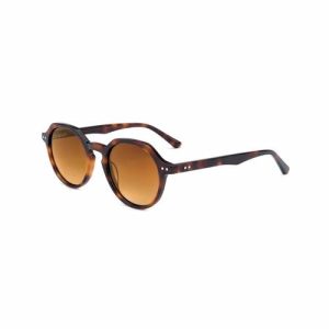 Circular Fashion Retro Thick Acetate Unisex Sunglasses