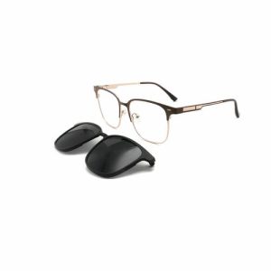 Luxury  Trendy Cool Men Metal Clip-on Sunglasses
