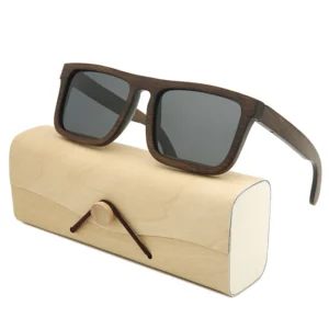 100% sustainable recycle big frame carbonized bamboo sunglasses