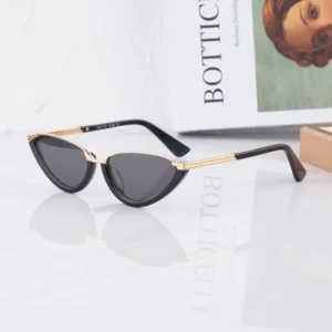 1346 Cat Eye Gold Tortoise Design Women’s Sunglasses Polarized Alloy Acetate Fashion Luxury High Quality Classical UV400 Case