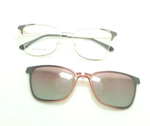 2217 Square Full Rim Fashionable Reading Glasses Ultra Light Magnet Clip 2 in 1 Sunglasses Unisex Frame