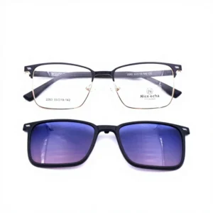 2263 Magnetic Metal Set Mirror 2 1 Lightweight Full Rim CR 39 Lenses Classic Outdoor Myopia Glasses Frame Sunglasses
