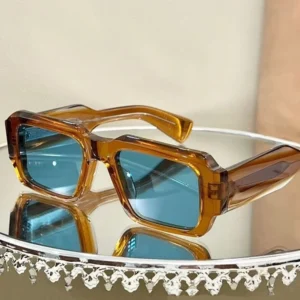 2406 Luxury Polarized Vintage High Quality Square Thick Frames Handmade Custom Acetate Sunglasses Women Men