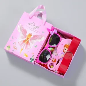 28PCS Box Princess Cute Red Comb Sunglass Gift Box Sweet Girl Baby Jewelry Hair Accessories Hairpin Hair Clip for Women