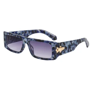 31937 Small Rectangle Sunglasses Solid Plastic Frame UV400 Protection Retro Streetwear Style