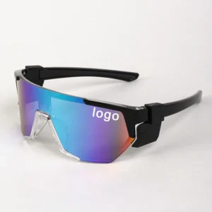 3515 Custom Logo ANSI Z87.1 Safety Glasses Side Shield Safety Oversized Wrap Around Mirror Sunglasses Men Women
