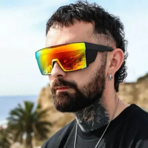 3523 Custom Luxury Brand Designer ANSI Z87.1 Safety Sunglasses Oversized Shield Mirror Sunglasses Men Women