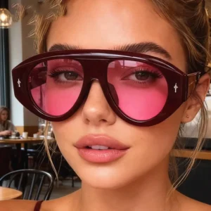 3991 Large Frame Arrow Sunglasses Women Round Shades Men Pilot Glasses