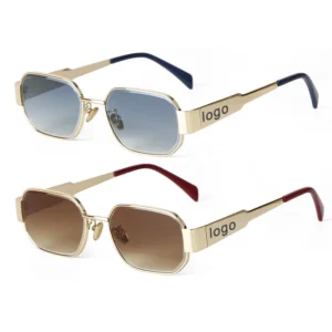4231Q Vintage Polygonal Metal Sunglasses for Women UV400 Protection