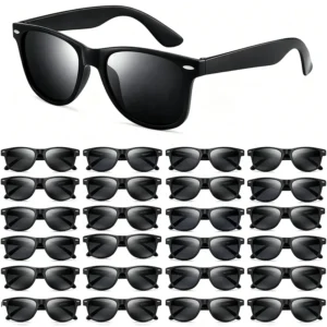 6 Pack Black Custom Sunglasses Logo Retro UV400 Sunglasses for Adult Unisex Beach Party Summer Accessories