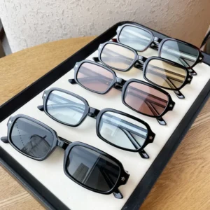 6124 Trendy Luxury Retro Classic UV400 Shades Designer Custom Logo TR90 Acetate Rectangle Frames Sunglasses Women Men
