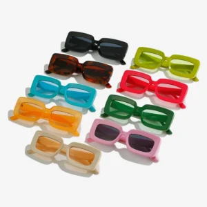 64800 Fashion Vintage Small Rectangle High Quality Glasses Retro Macaron Candy Jelly Women Glasses