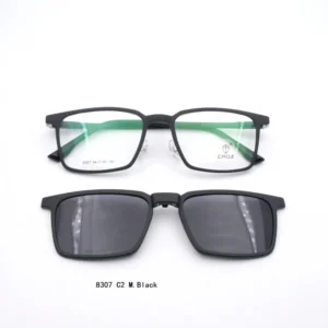 8307 Foldable Magnetic Mirror Sunglasses Polarizing Display Face Small Lightweight Oval Shape Full Rim Frame