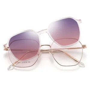 8311 L Dual Use Magnetic Mirror Set Fashionable Solid Polarized Clip On Sunglasses for Men Women Optical Use TR Metal Frame