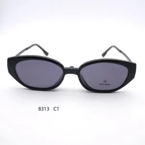 8313 Cat eye Shaped Women’s Plastic Steel Magnetic Set Sunglasses With Foldable Zipper Frame
