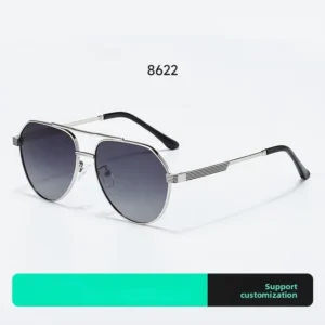8622 New Large Frame Metal Polarized Sunglasses Men Women UV400 Pilot Style Fashion Polarized Sun Glasses TAC Lentes De Sol