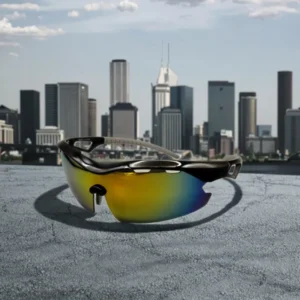 9440 Men’s Performance Eyewear Sunglasses Black Frame Polarized UV400 Rectangular PC for Outdoor Cycling