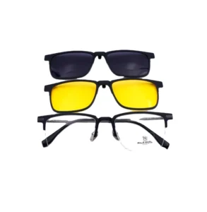 96802 3 in 1 Plastic Steel and Titanium Foot Sunglasses Eye Glasses Optical Half Frames Men Eyeglasses Black Gray Blue 54-19-153