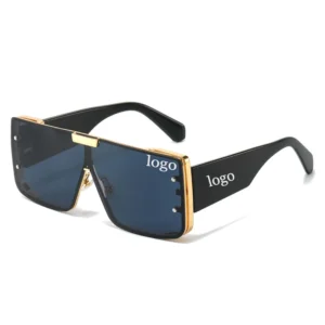 A22 New Sunglasses Cross Border One Piece Flat Top Retro Large Metal Frame UV400 Gradient Unisex Shades